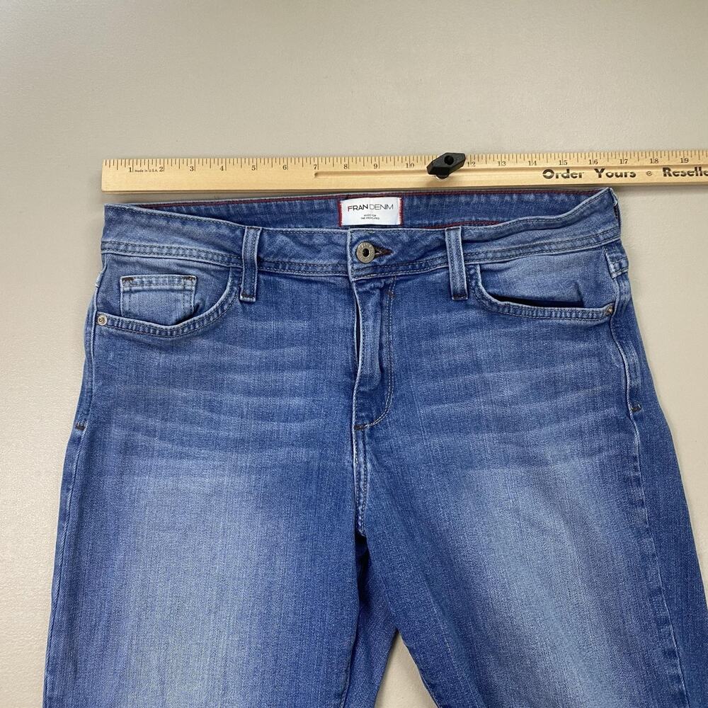 Fran Denim Heather Jeans Womens 31 Medium Wash Mid Rise Straight Crop 33x26 - Picture 3 of 12